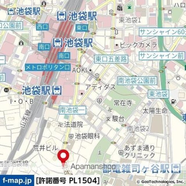 日神パレステージ南池袋[1R/17.32m2]の周辺