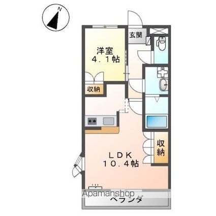 プロニティーＭＡＢＩ　２[1LDK/36m2]の間取図