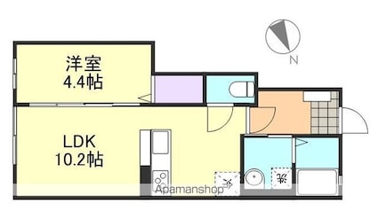 ハピネス[1LDK/34.18m2]の間取図