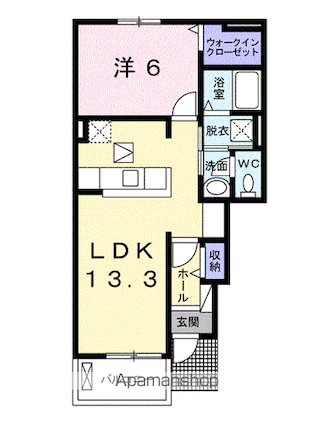 スマイル[1LDK/46.06m2]の間取図