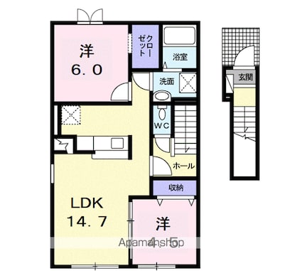 エスペランサ　Ⅲ[2LDK/59.84m2]の間取図