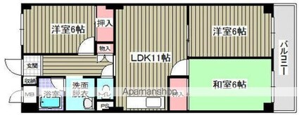 広島県広島市西区東観音町[3DK/67.2m2]の間取図