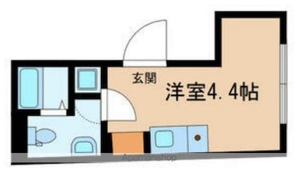 アズ信濃町レジデンス[1R/12.9m2]の間取図