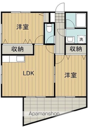 リブメリーノース[2LDK/53m2]の間取図