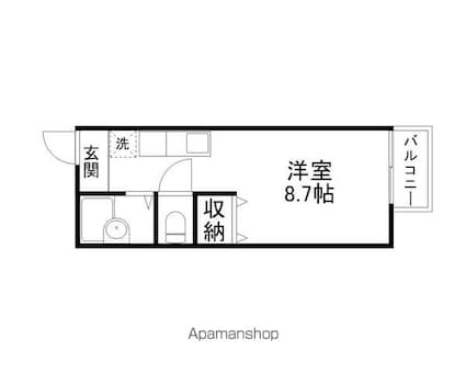 セーコーハイツ[1R/19.87m2]の間取図