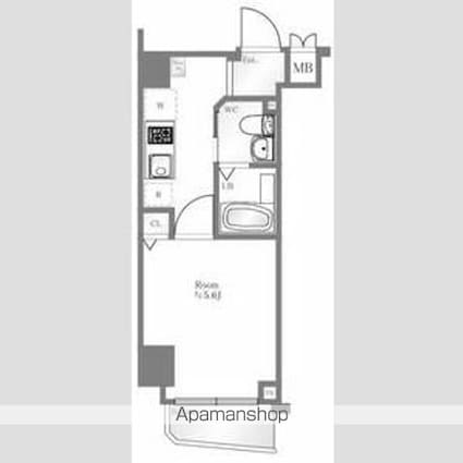 クレイシア西蒲田[1K/20.25m2]の間取図
