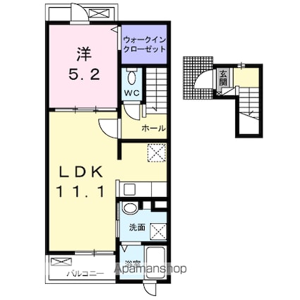 リヴェール　牧の原[1LDK/43.47m2]の間取図