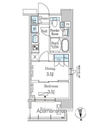 パークアクシス上野ＥＡＳＴ[1DK/25.2m2]の間取図