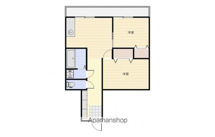 香川県高松市瓦町２丁目[2DK/44.26m2]の間取図