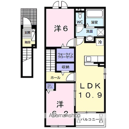 ニューパディＭ[2LDK/58.57m2]の間取図