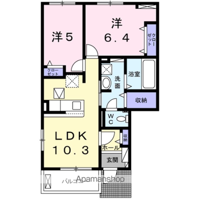 プログレスＹ[2LDK/52.67m2]の間取図