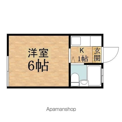 ラフェスタ程久保[1R/14.85m2]の間取図