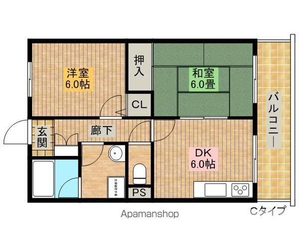 シャトー中三の間取り写真