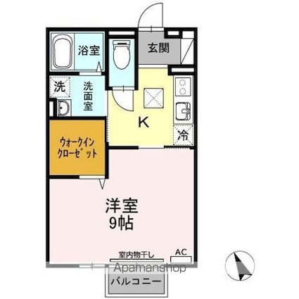 カルチェＢｏＡ[1K/33.39m2]の間取図