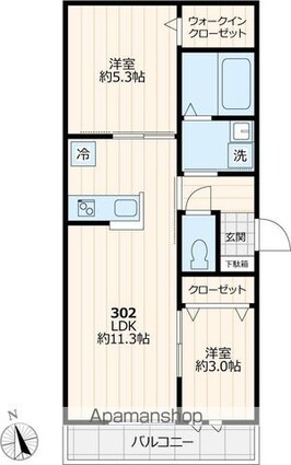 ユアメゾン墨田[2LDK/45.27m2]の間取図
