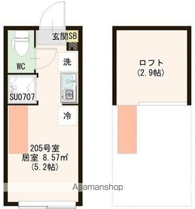 レジデンス・イン初台[1R/11.33m2]の間取図