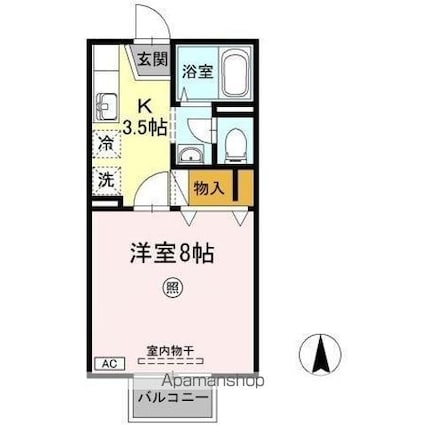 メゾンたちばな　Ｃ棟[1K/26.7m2]の間取図