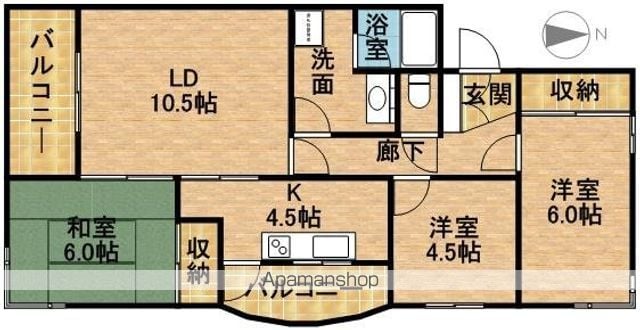 明開ハイツAの間取り写真
