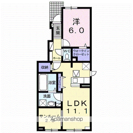 フェリス[1LDK/50.24m2]の間取図