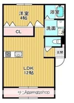 滋賀県甲賀市甲南町深川市場[1LDK/44.72m2]の間取図