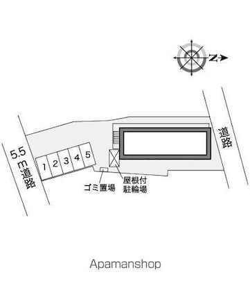 レオパレス柏[1K/20.28m2]の配置図