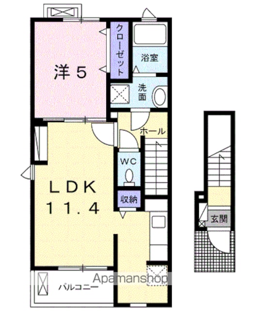 ＭＫガーデンテラス[1LDK/42.28m2]の間取図