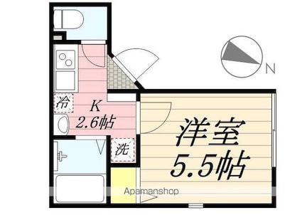 東京都中野区本町５丁目[1K/17.86m2]の間取図