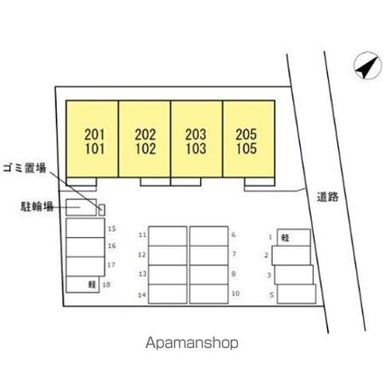 広島県福山市川口町５丁目[2LDK/61.14m2]の配置図
