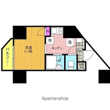 ラグジュアリーガーデン東松戸[1K/20.81m2]の間取図