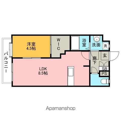 福岡市中央区春吉のマンションの間取り