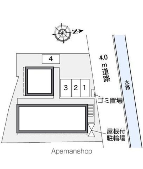 レオパレスＯｋｕｒａ[1K/26.49m2]の配置図