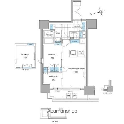 ルフォンプログレ本郷三丁目[2LDK/42.61m2]の間取図