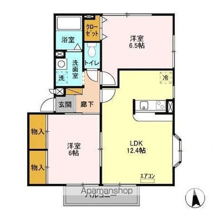 パレアージュ　ＣＤＥＦＧ[2LDK/56.19m2]の間取図