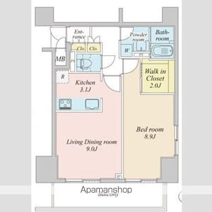 プラウドフラット神楽坂Ⅱ[1LDK/49.98m2]の間取図