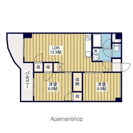 ロイヤルアネックス福音寺[2LDK/53.46m2]の間取図