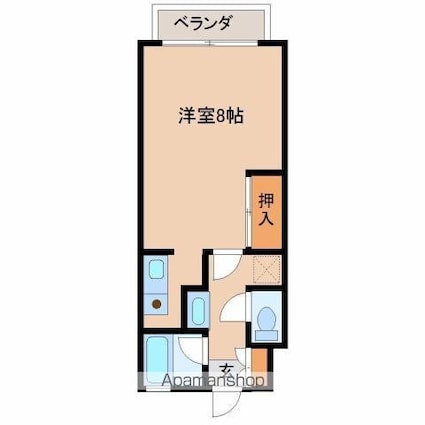 リバティハウス[1R/26m2]の間取図