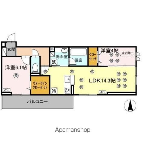 DーROOM若園の間取り写真