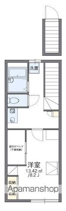レオパレスグリーンコート　小栗[1K/26.08m2]の間取図