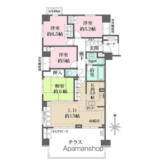 グランヒルズ東陽町[4LDK/89.43m2]の間取図