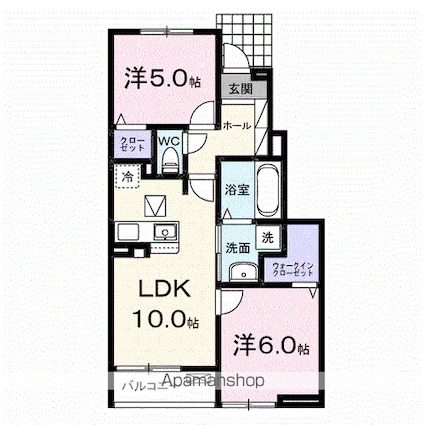 シエル　ブリュ[2LDK/50.53m2]の間取図