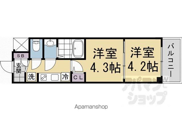 東海道本線 京都駅 徒歩8分 7階建 新築の間取り写真