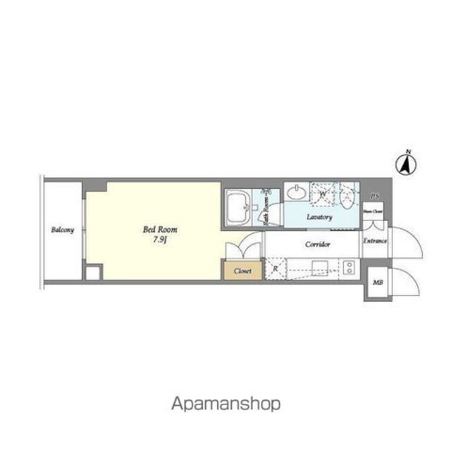 ＬａＳａｎｔｅ桜新町[1K/25.75m2]の間取図
