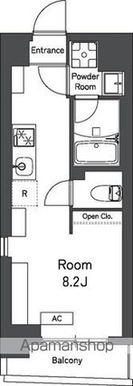 レキシントン・スクエア曙橋[1K/22.48m2]の間取図