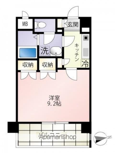 広島県広島市南区翠５丁目[1K/27.94m2]の間取図