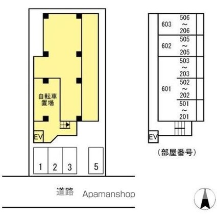 ラフィネ高峯[1K/24.04m2]の配置図