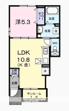 アルドーレⅠ[1LDK/40.02m2]の間取図