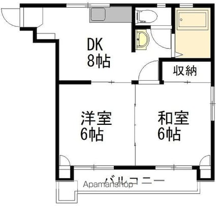 コーポ奥田[2DK/41.72m2]の間取図