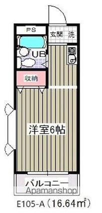 サンブライト１２[1R/16.64m2]の間取図