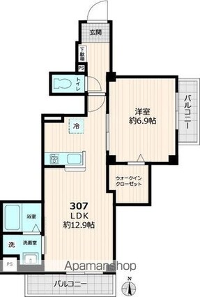 仮称）グレース[1LDK/47.13m2]の間取図
