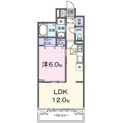 ＧＬ　ｍｉｎａｋｕｃｈｉ　Ⅰ[1LDK/42.38m2]の間取図